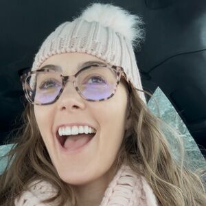 Stylish Pink Knit Beanie with Pom Pom